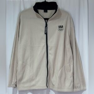 Men's USA Olympic Beige Fleece Jacket